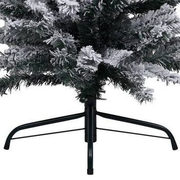 Kapea tekojoulukuusi lumihuurteella vihreä 120cm