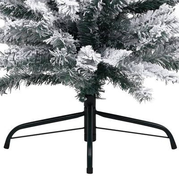 Kapea tekojoulukuusi lumihuurteella vihreä 180cm