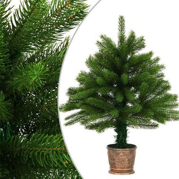 Tekojoulukuusi LED-valoilla ja palloilla vihreä 65cm