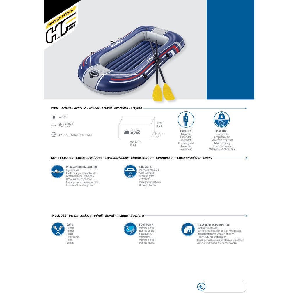 Kumivene ja Airot, Hydro-Force Treck X1 Kumivenesetti, 228cm