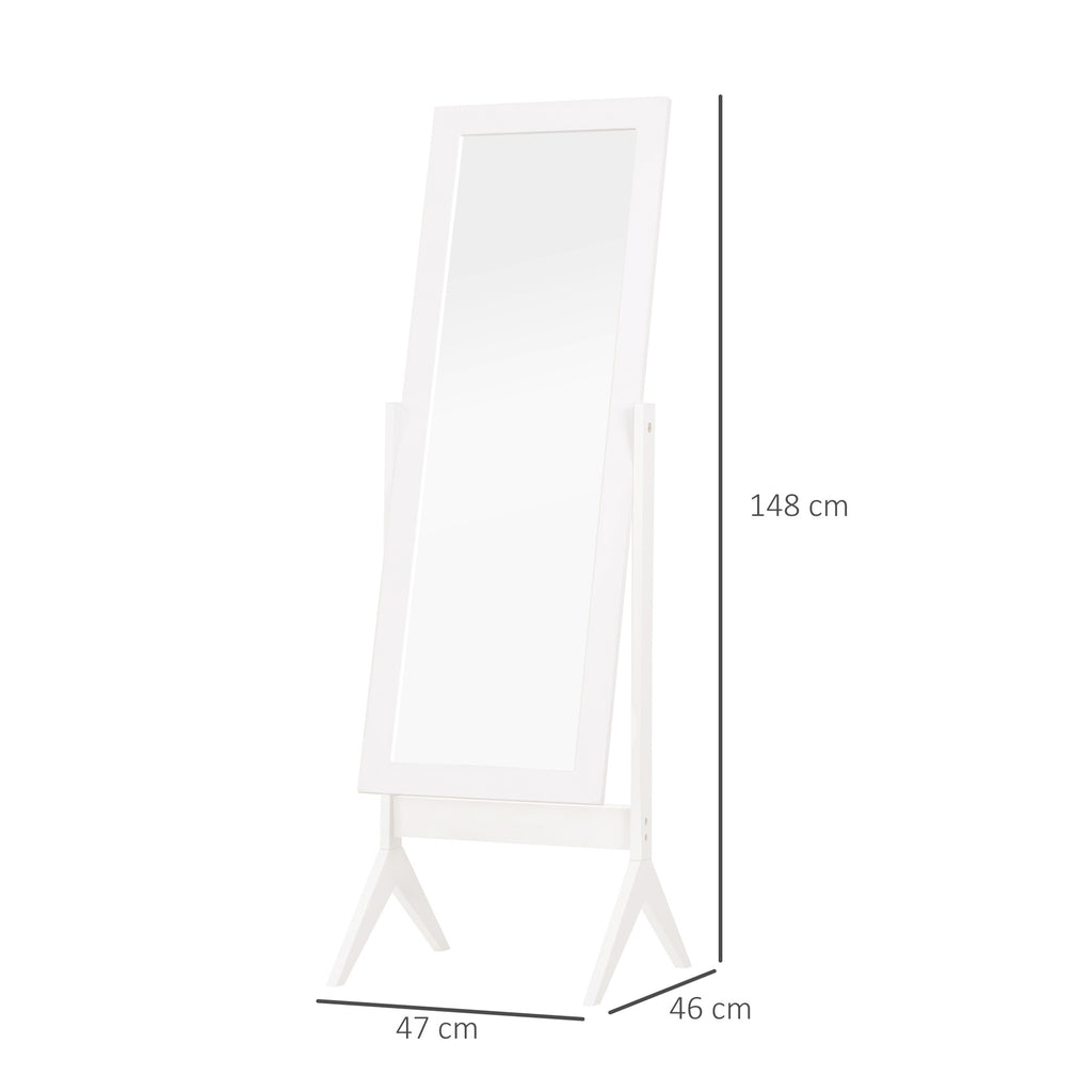 Stående spegel, vit 47 x 46 x 148 cm