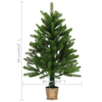 Tekojoulukuusi LED-valoilla ja palloilla vihreä 90cm