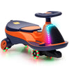 Lasten sähköinen kiikkuauto 2-in-1, litiumakku, RGB-valot ja musiikki, 360° ohjaus, oranssi