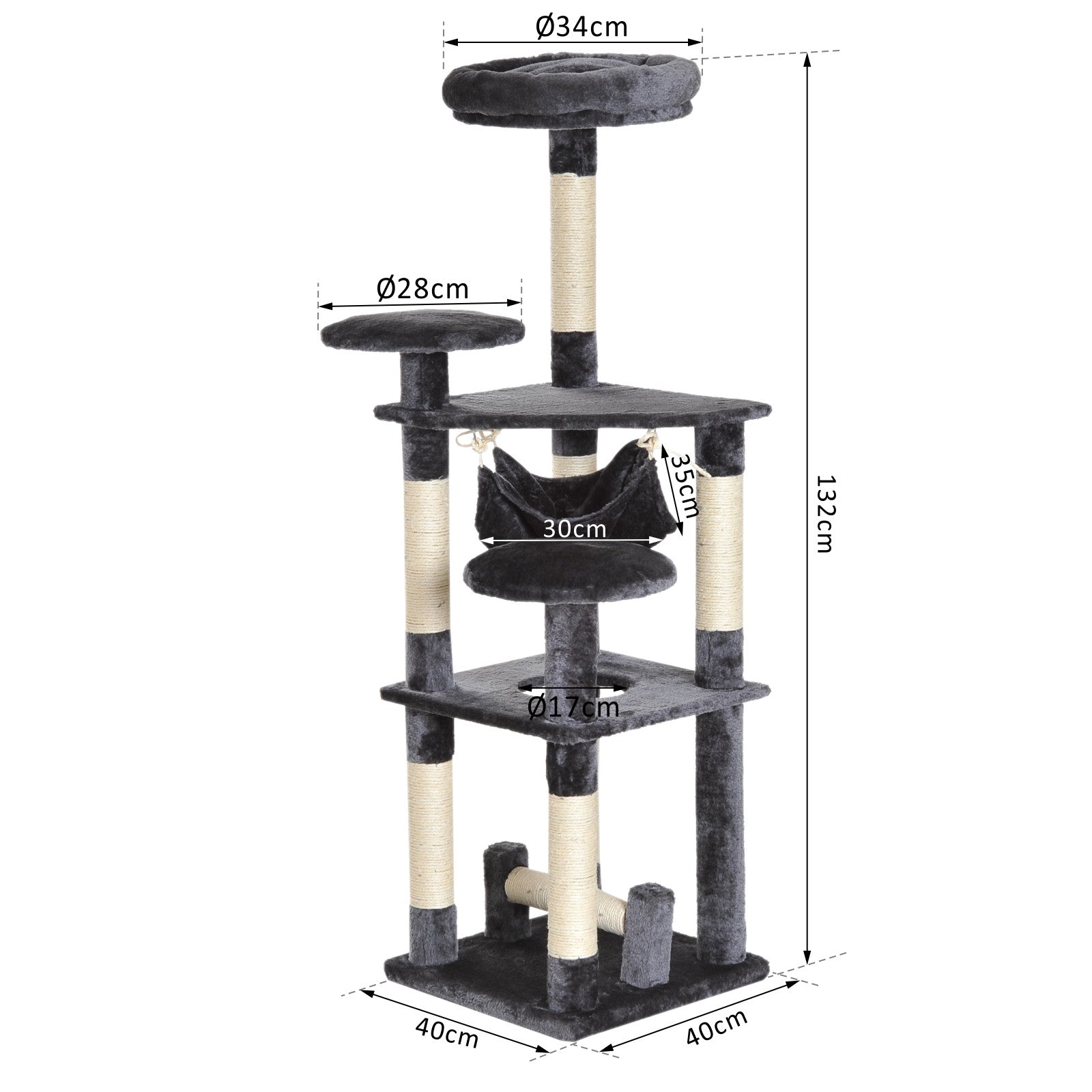 Tukeva kissanraapimispuu 132cm