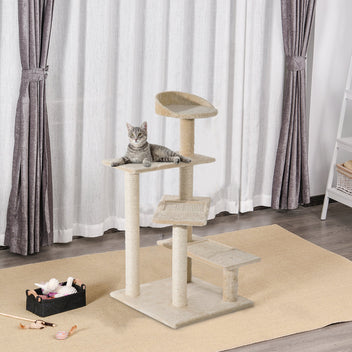 Kattklätterträd med 4 plattformar, 100 cm