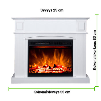 Elkamin Firenze 750/1500W – MDF-ram, fjärrkontroll, vit