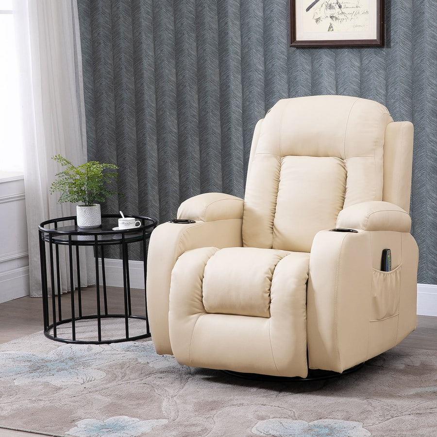 Hierova TV-fåtölj med värmefunktion, beige