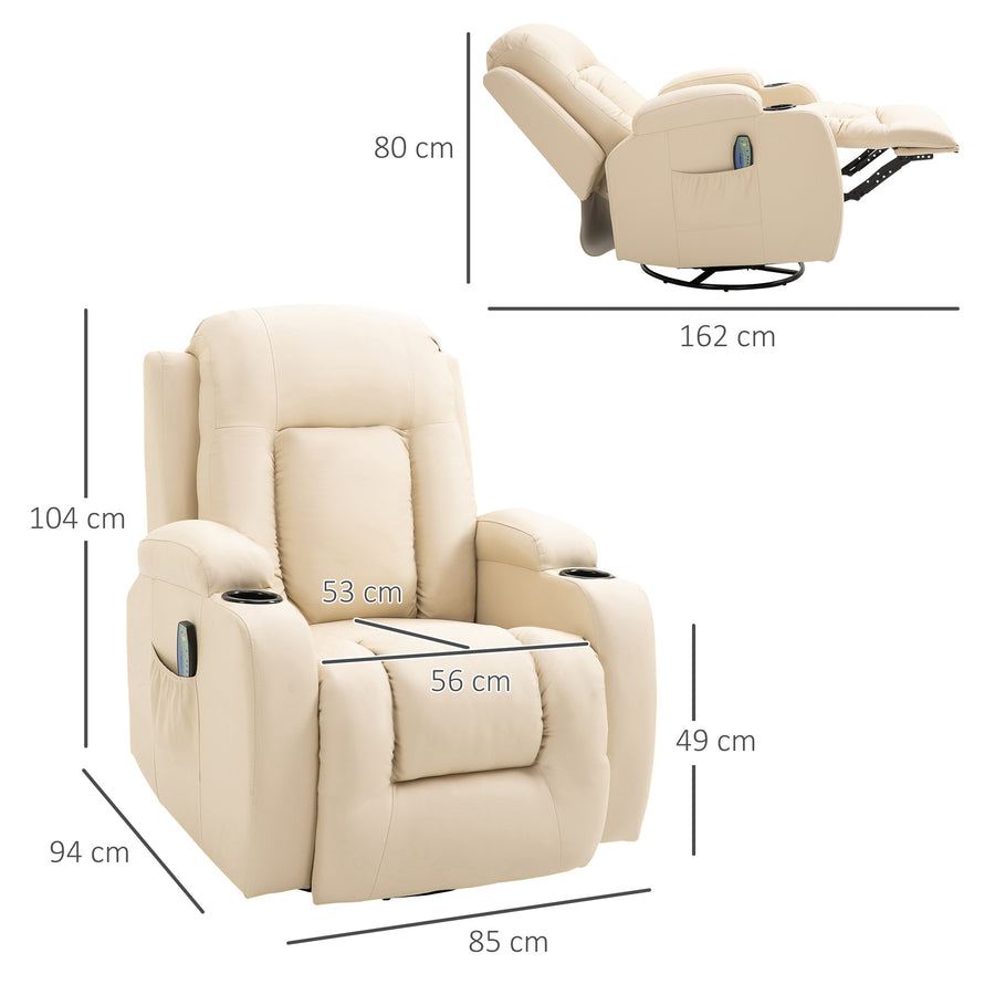 Hierova TV-fåtölj med värmefunktion, beige