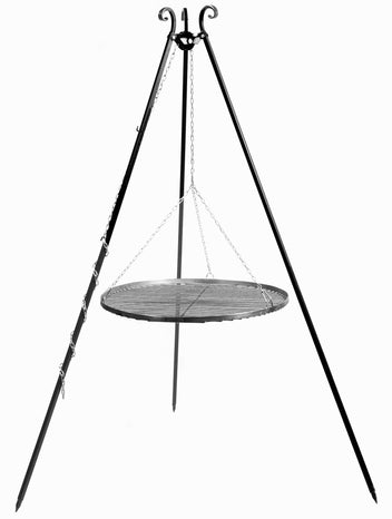 180 cm stativgrillställ + grillgaller, 4 olika gallerstorlekar