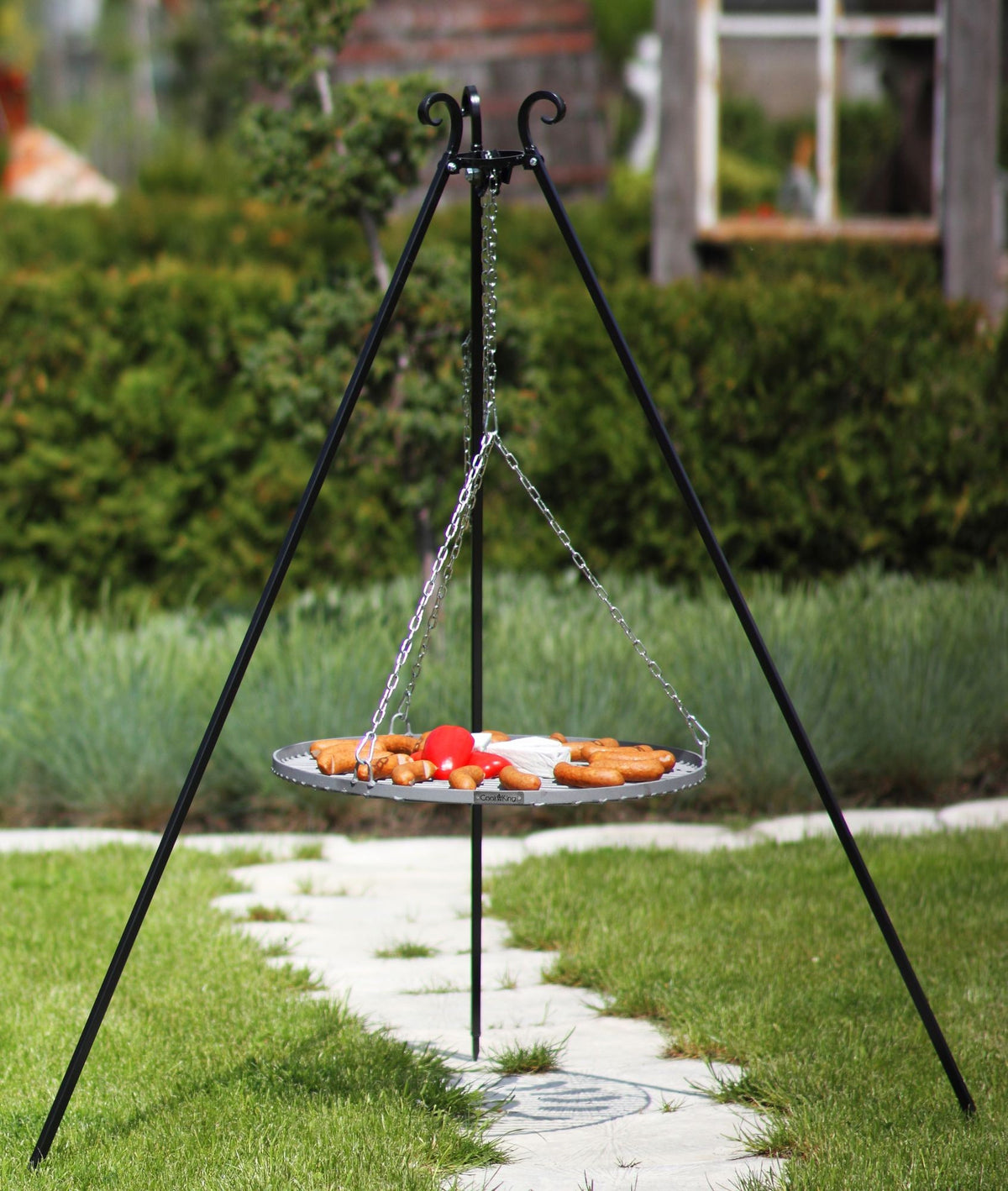 180 cm stativgrillställ + grillgaller, 4 olika gallerstorlekar