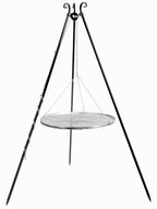 180 cm Tripod grilliteline + ruostumaton teräs grilliritilä, 4 eri ritiläkokoa