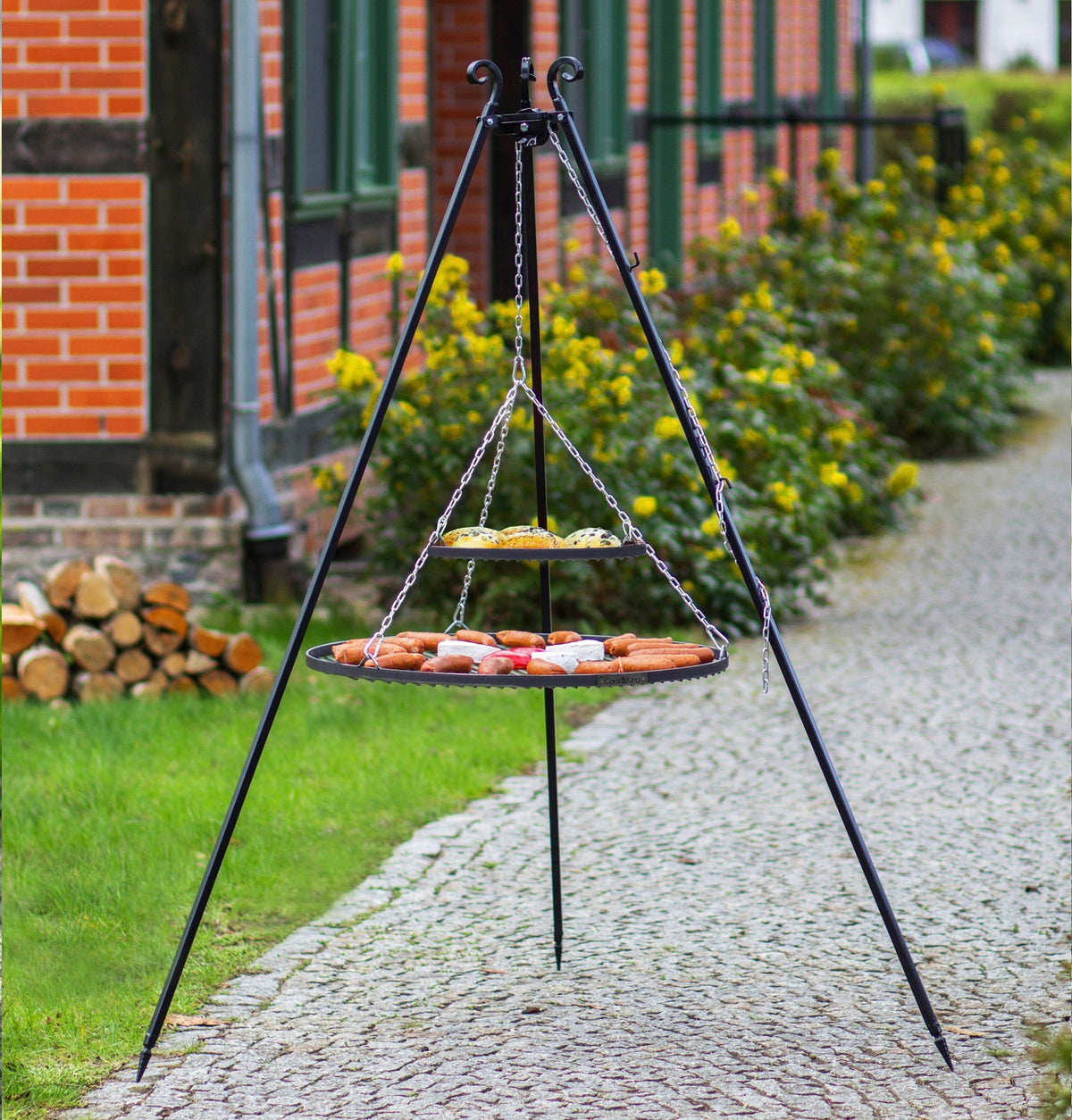 180 cm Stativgrillställ &amp; 2 grillgaller 40 cm + 70 cm