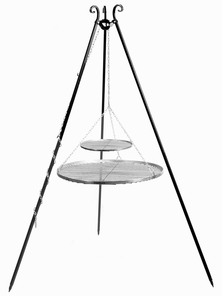 180 cm Tripod grilliteline & 2 grilliritilää 40cm + 80cm, SS