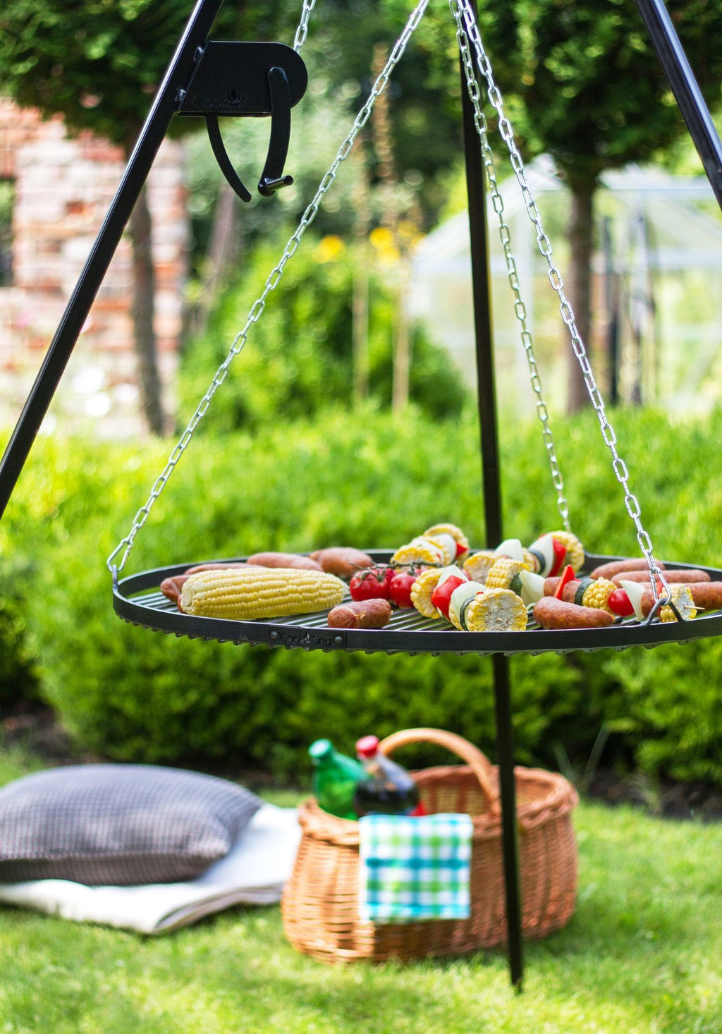 180 cm stålgrillställ med vinsch + RT-grillgaller, 4 olika storlekar