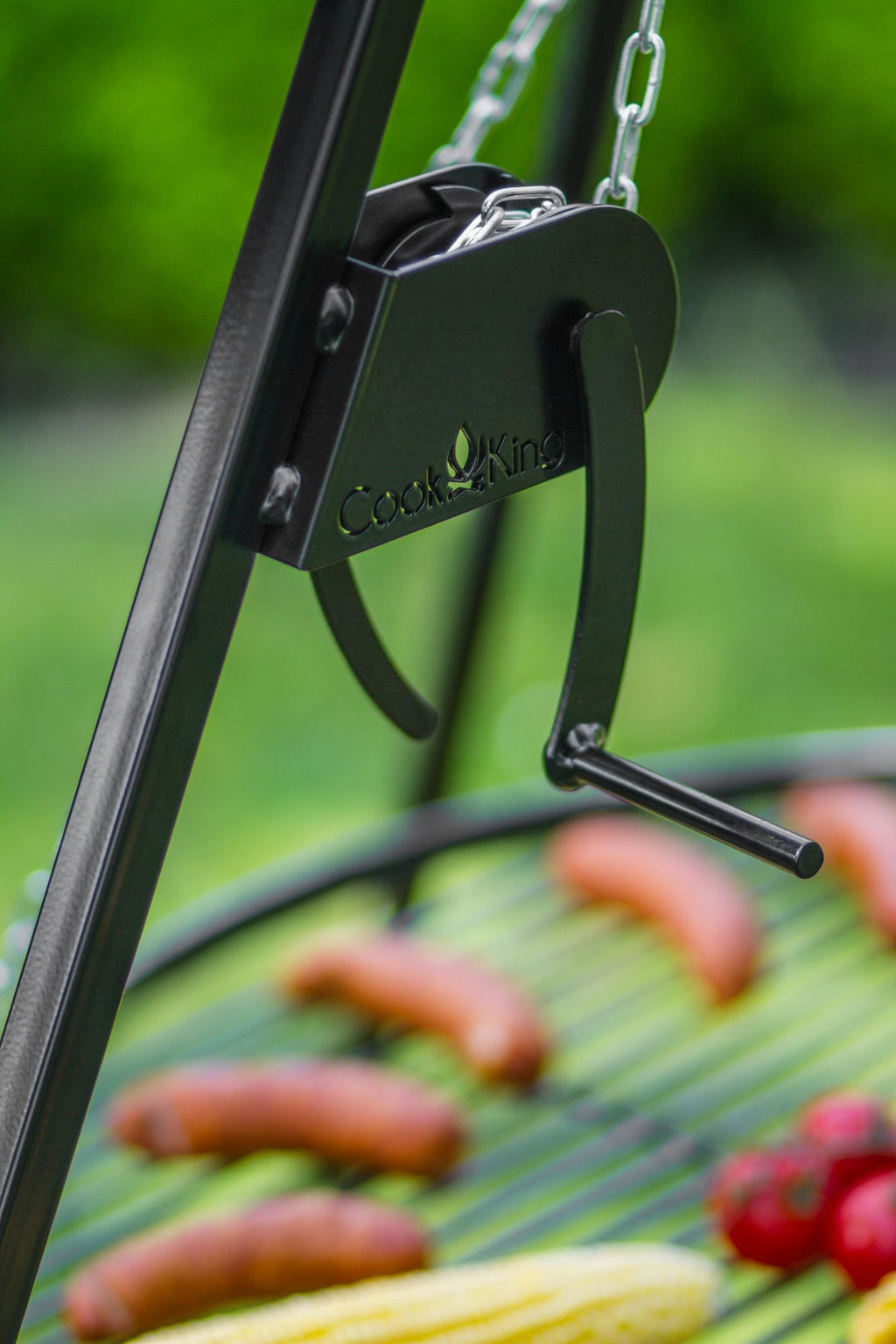 180 cm stålgrillställ med vinsch + RT-grillgaller, 4 olika storlekar