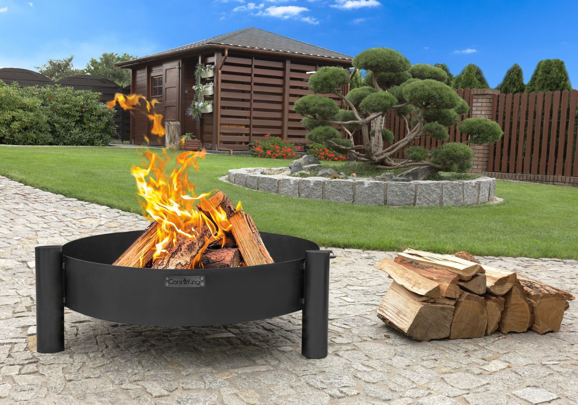 HAITI ulkotulisija musta teräs, 3 eri kokoa