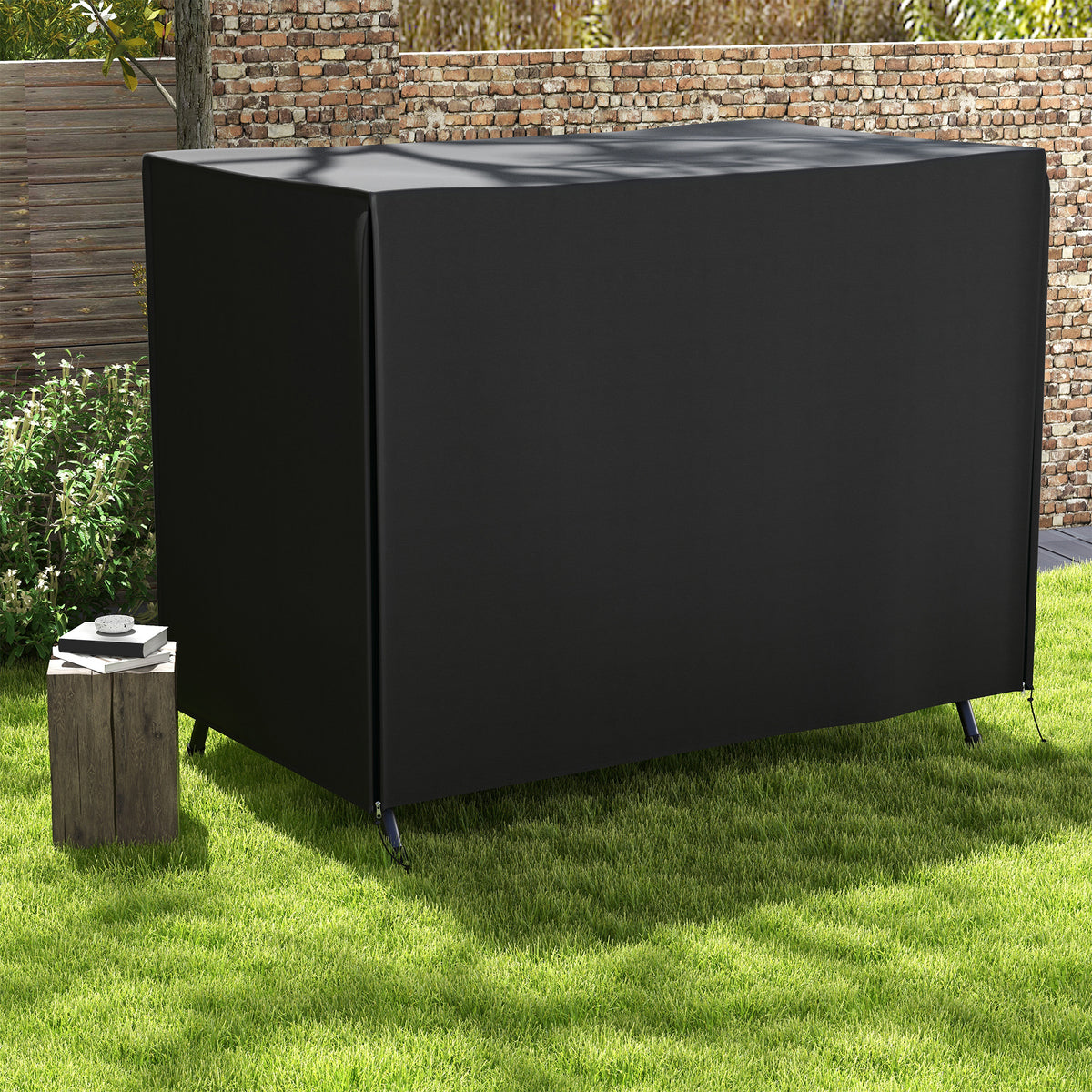 Vedenpitävä suojapeite isolle puutarhakeinulle, 600D Oxford, 205 x 124 x 164 cm, musta