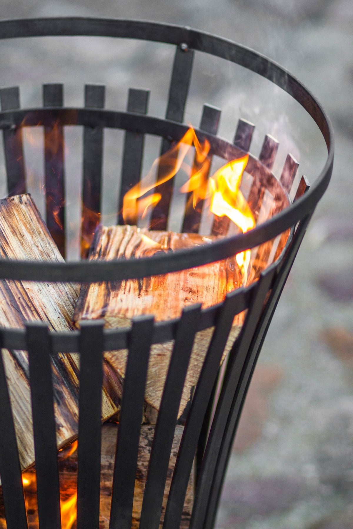 FLAME eldstad, svart stål, 45 x 76 cm