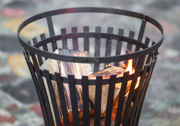FLAME eldstad, svart stål, 45 x 76 cm