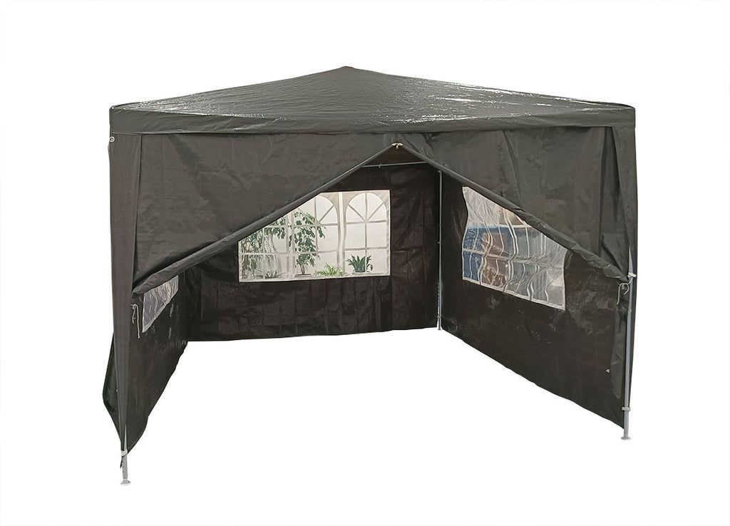 POHJOLA GARDEN Juhlateltta / Paviljonki irrotettavilla sivuilla 3x4m PE, harmaa