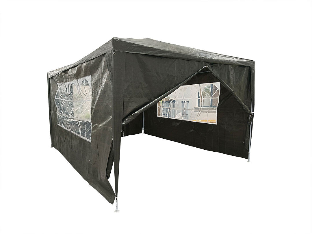 POHJOLA GARDEN Juhlateltta / Paviljonki irrotettavilla sivuilla 3x4m PE, harmaa