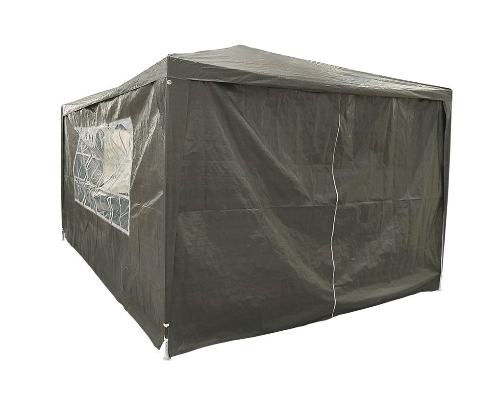 POHJOLA GARDEN Juhlateltta / Paviljonki irrotettavilla sivuilla 3x4m PE, harmaa