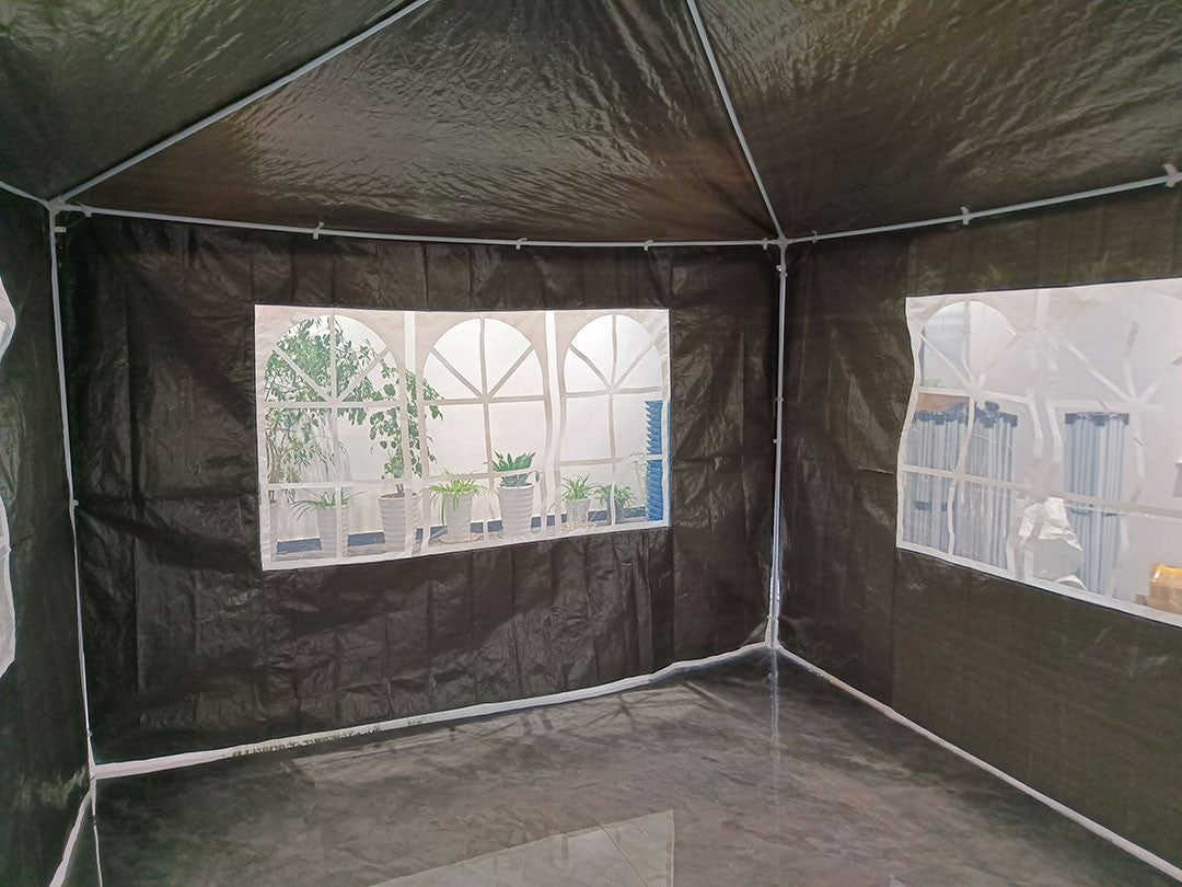 POHJOLA GARDEN Juhlateltta / Paviljonki irrotettavilla sivuilla 3x4m PE, harmaa