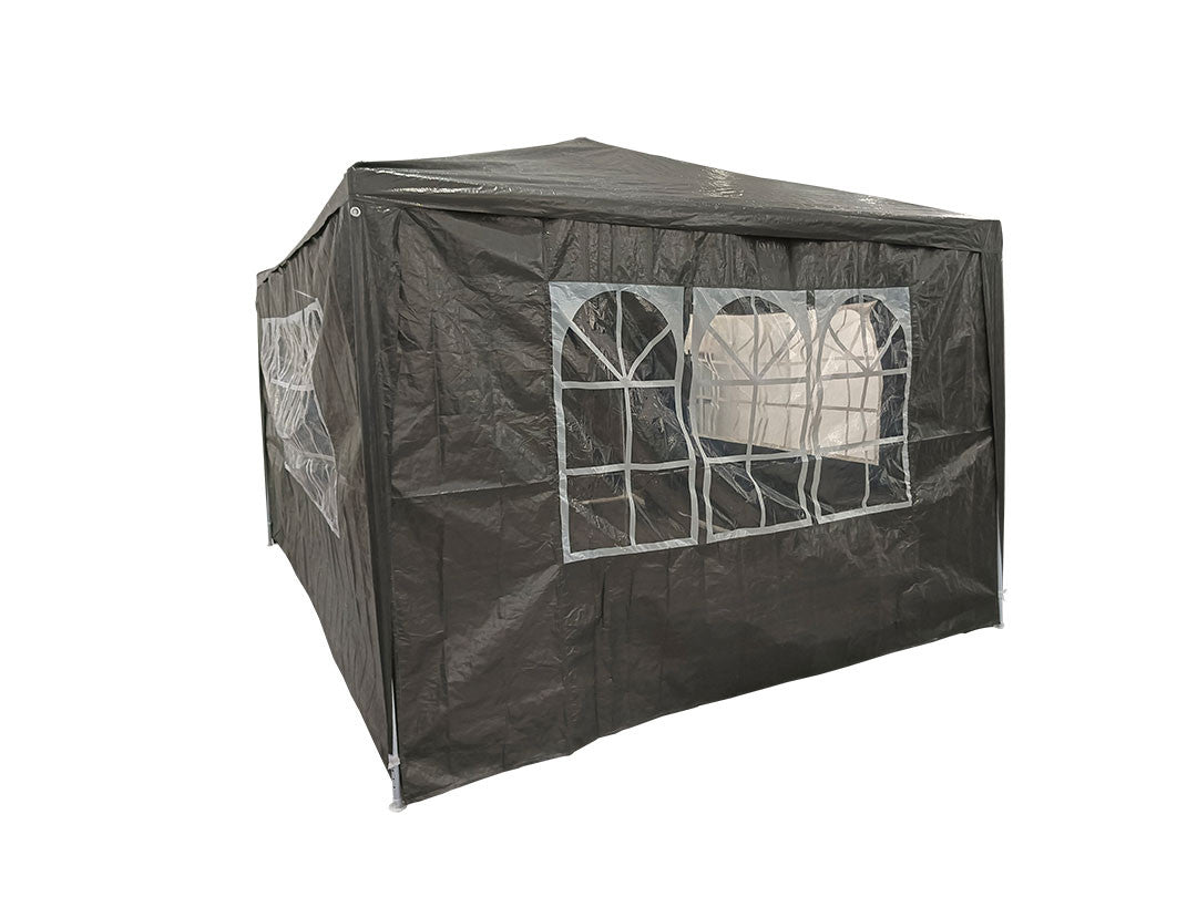 POHJOLA GARDEN Juhlateltta / Paviljonki irrotettavilla sivuilla 3x4m PE, harmaa