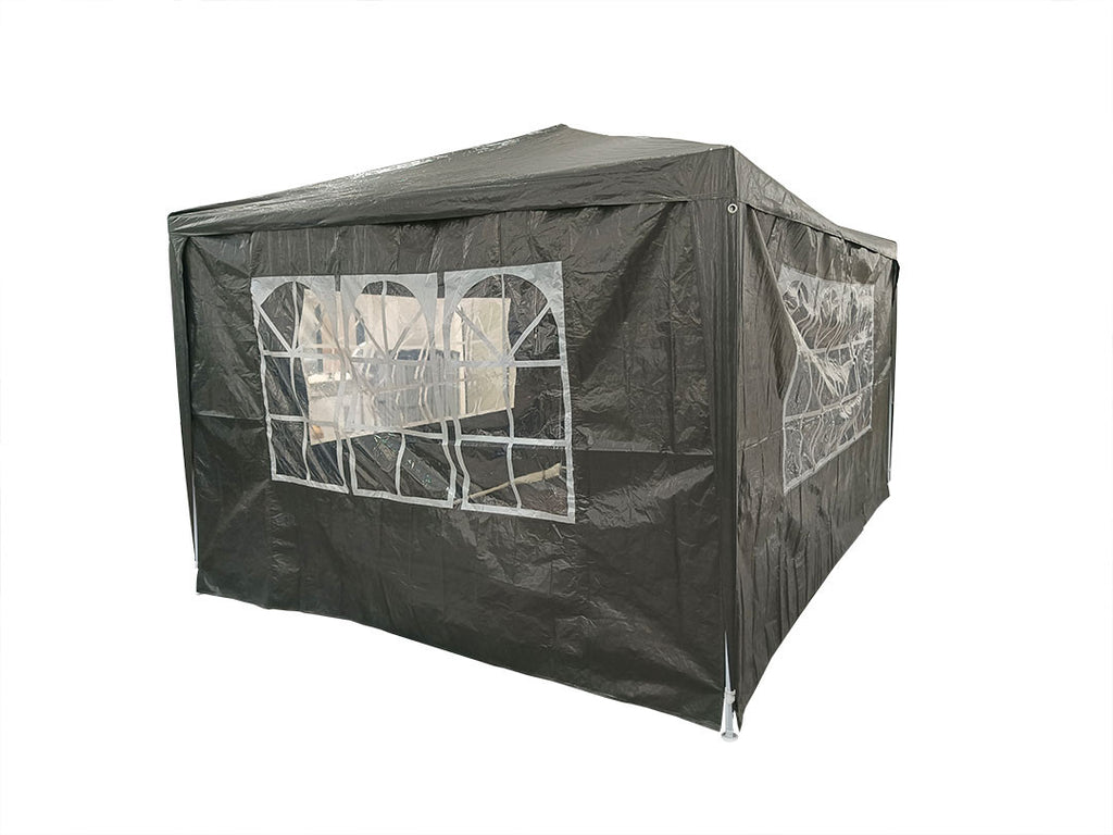 POHJOLA GARDEN Juhlateltta / Paviljonki irrotettavilla sivuilla 3x4m PE, harmaa