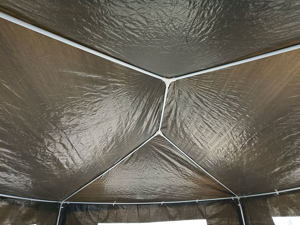 POHJOLA GARDEN Juhlateltta / Paviljonki irrotettavilla sivuilla 3x4m PE, harmaa