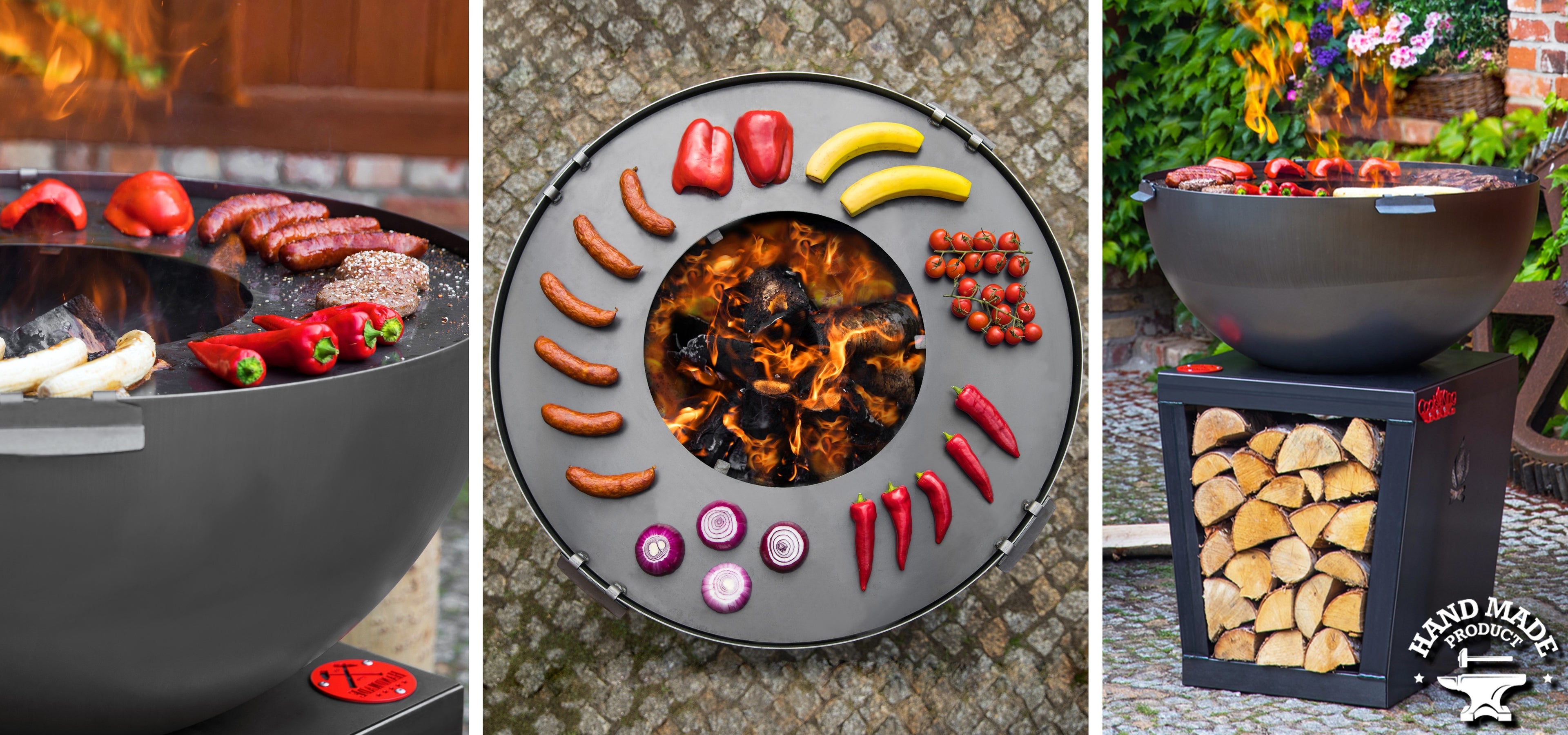 Teräksinen Grillialusta ulkotulisijaan, 2 eri kokoa