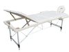 Massagebänk 195 x 70 cm, vit – 3 zoner, 225 kg, aluminiumram