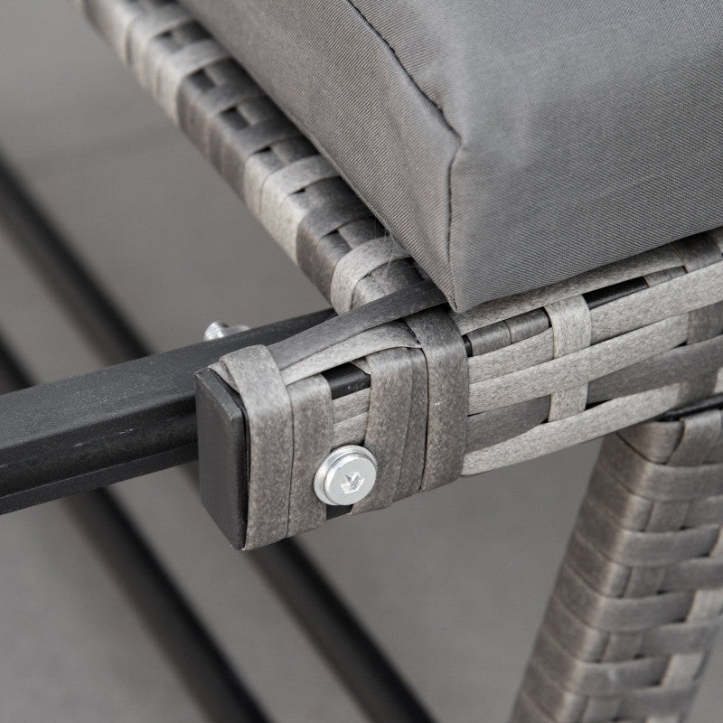 Ulkosohva 2-istuttava taitettavilla käsinojilla, Harmaa