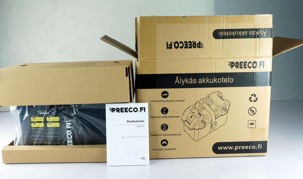 POHJOLA MOTORS Älykäs Akkukotelo USB-portilla, musta