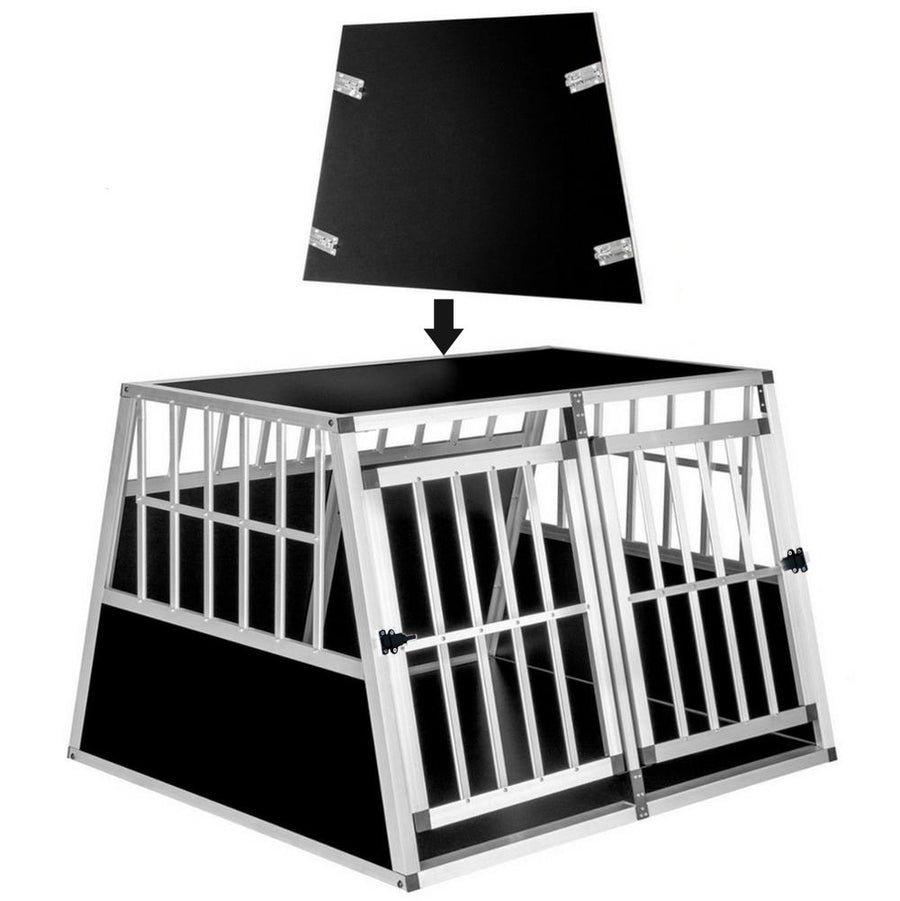 Koiran kuljetushäkki autoon XL 90 x 96 x 70,5 cm – 2 koiralle, alumiinirunko, väliseinä