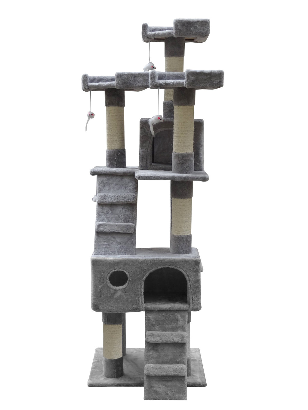 POHJOLAN LEMMIKKITARVIKE Kissan kiipeily-/raapimispuu 170 cm, Vaalean Harmaa