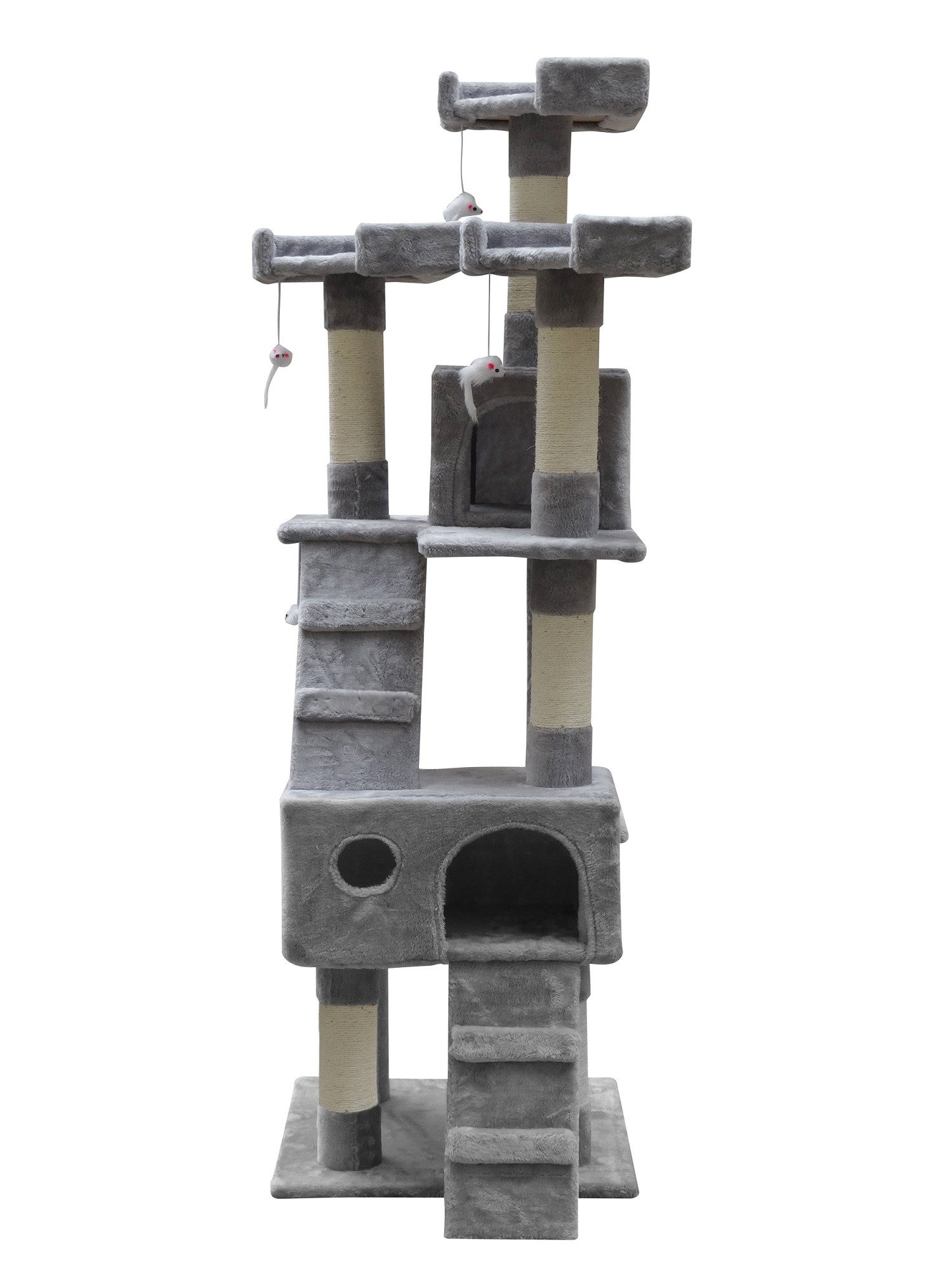POHJOLAN LEMMIKKITARVIKE Kissan kiipeily-/raapimispuu 170 cm, Vaalean Harmaa