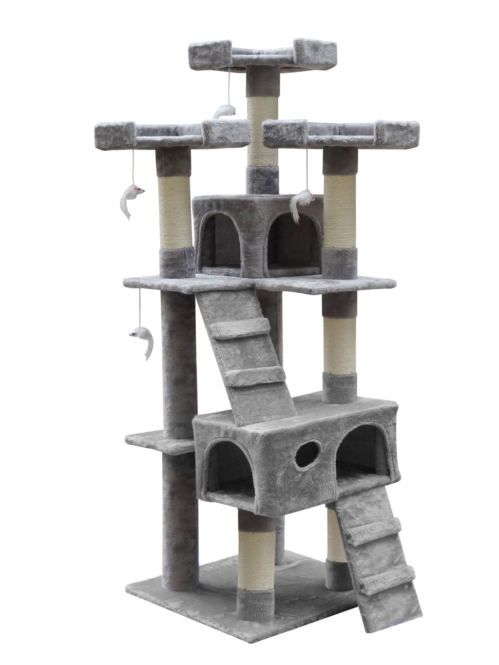 POHJOLAN LEMMIKKITARVIKE Kissan kiipeily-/raapimispuu 170 cm, Vaalean Harmaa