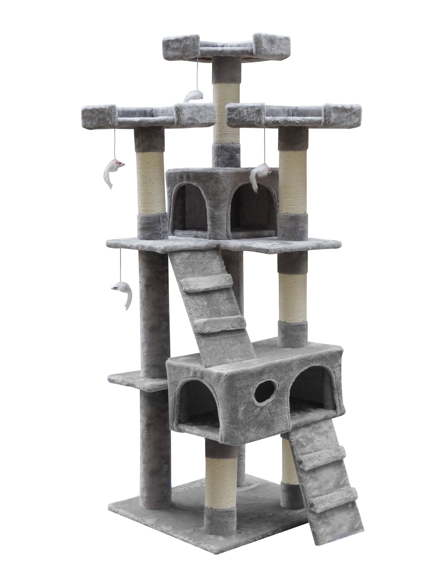 POHJOLAN LEMMIKKITARVIKE Kissan kiipeily-/raapimispuu 170 cm, Vaalean Harmaa