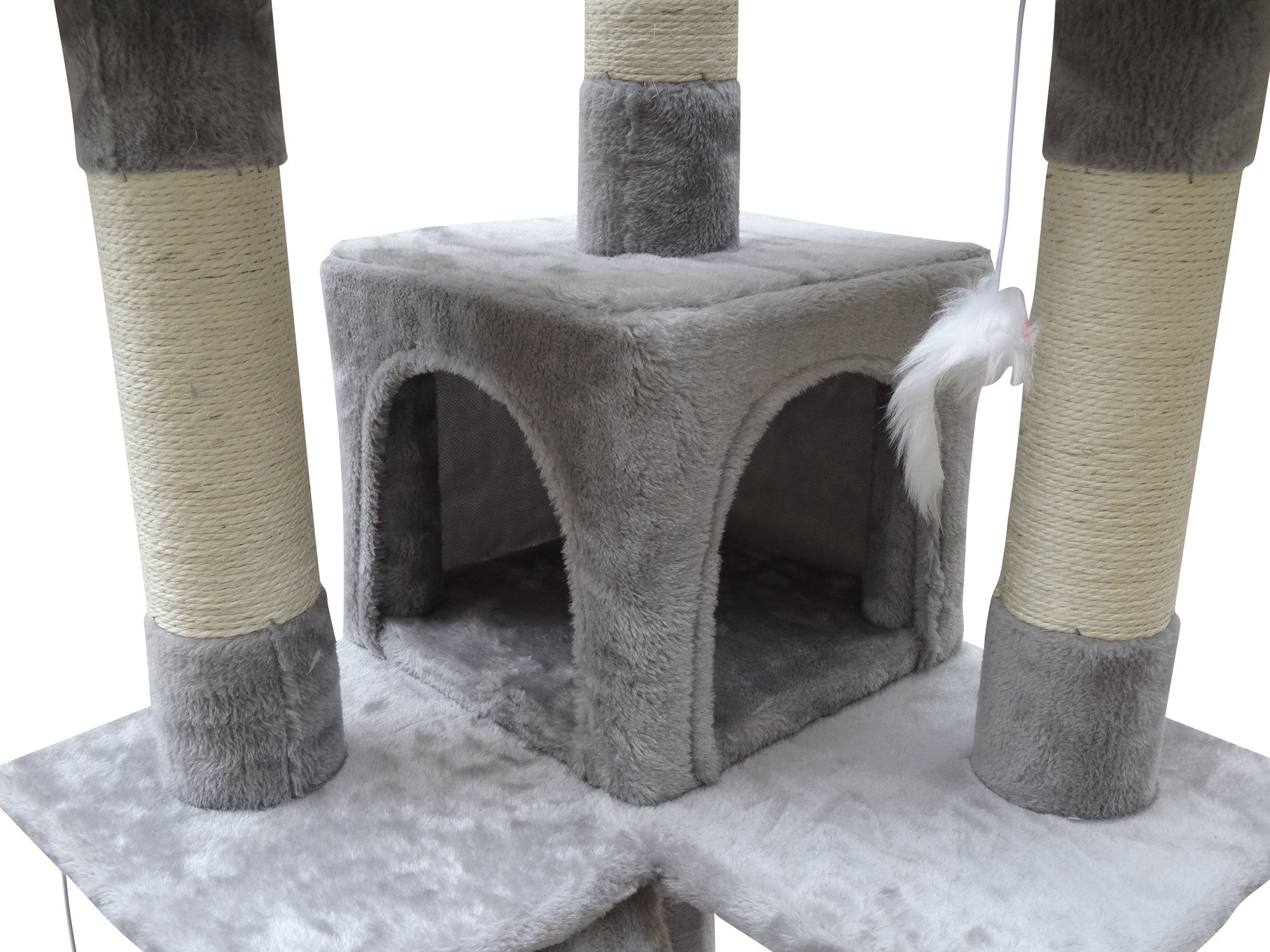 POHJOLAN LEMMIKKITARVIKE Kissan kiipeily-/raapimispuu 170 cm, Vaalean Harmaa