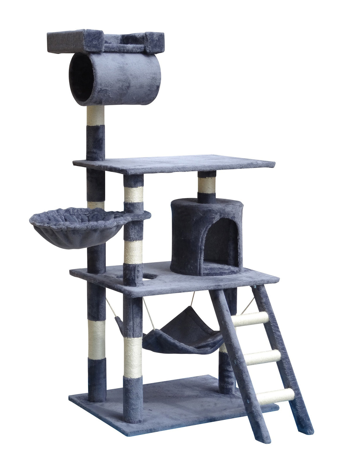 Kissan kiipeilypuu 141 cm – 5 tasoa, luola, 61 x 50 cm