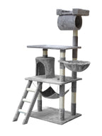 POHJOLAN LEMMIKKITARVIKE Kissan kiipeily-/raapimispuu 141cm, Vaalean Harmaa