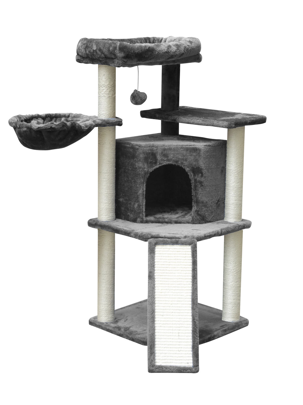 POHJOLAN LEMMIKKITARVIKE Kissan kiipeily-/raapimispuu 106 cm, Vaalean Harmaa