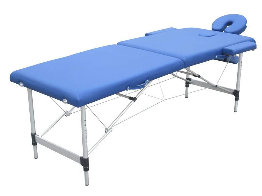 Massagebänk 195 x 70 cm – aluminiumram, höjd 61–87 cm, bärförmåga 225 kg