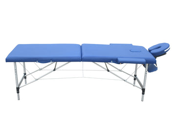 Massagebänk 195 x 70 cm – aluminiumram, höjd 61–87 cm, bärförmåga 225 kg