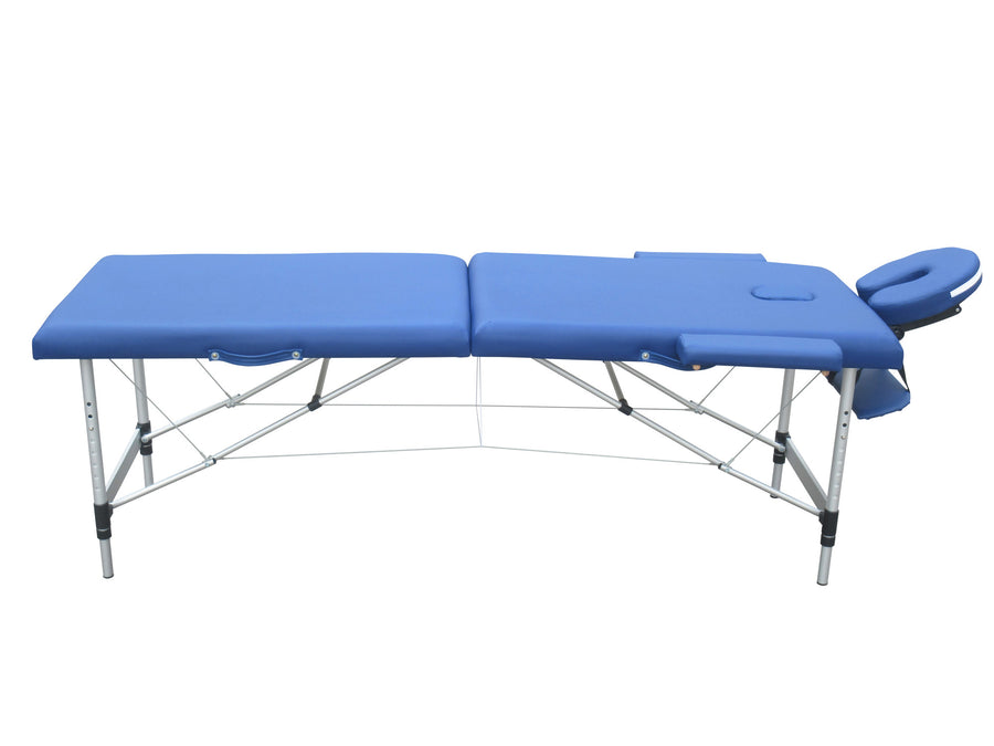 Massagebänk 195 x 70 cm – aluminiumram, höjd 61–87 cm, bärförmåga 225 kg