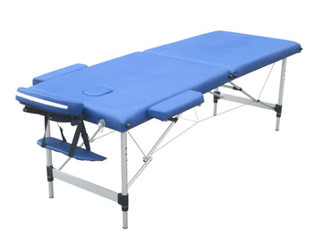 Massagebänk 195 x 70 cm – aluminiumram, höjd 61–87 cm, bärförmåga 225 kg