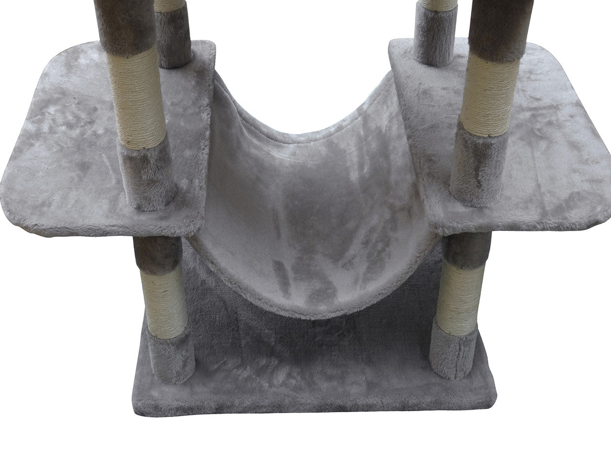 POHJOLAN LEMMIKKITARVIKE Kissan raapimis-/kiipeilypuu 206cm, vaalean harmaa