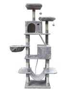 POHJOLAN LEMMIKKITARVIKE Kissan raapimis-/kiipeilypuu 206cm, vaalean harmaa