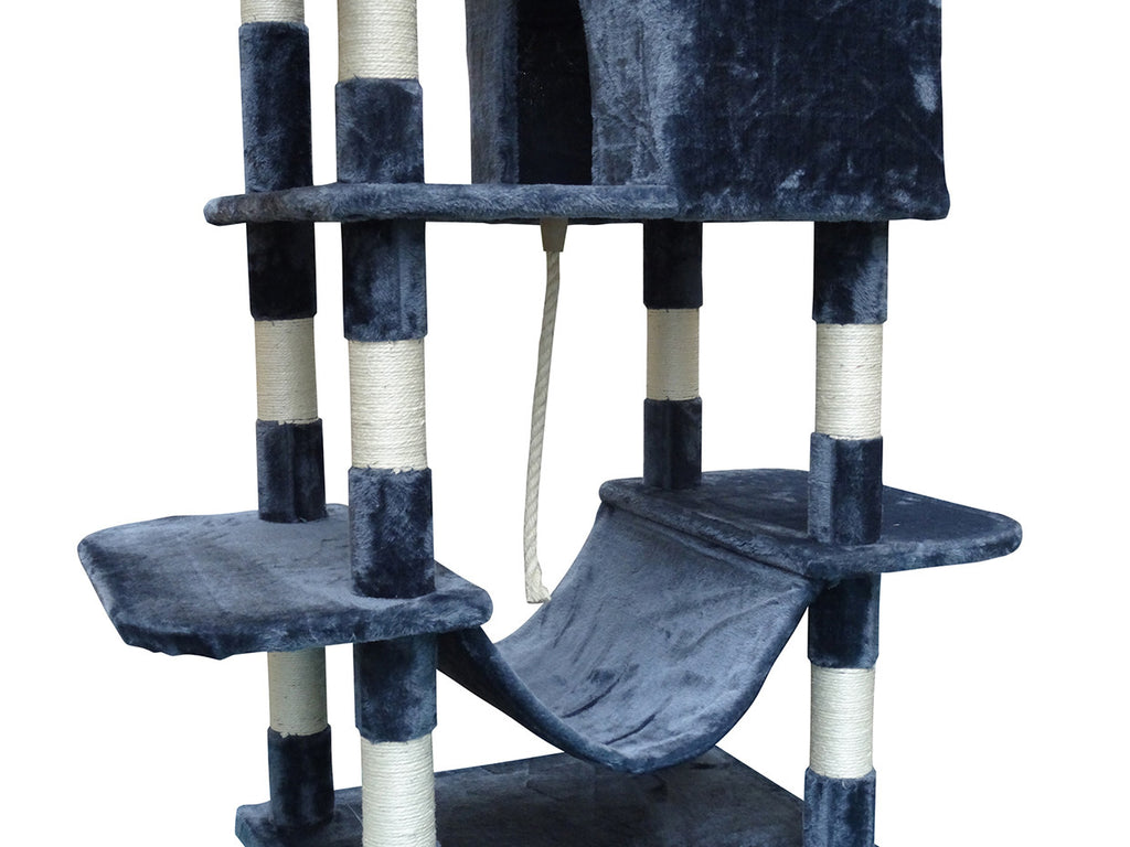 POHJOLAN LEMMIKKITARVIKE Kissojen raapimis-/kiipeilypuu 206 cm, tumman harmaa